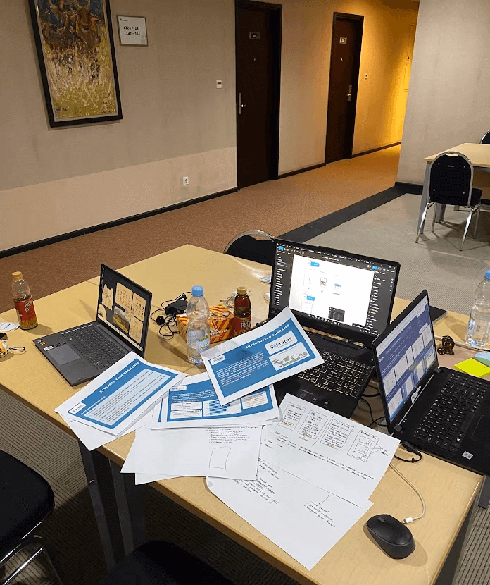 Workspace used during the BASIC BINUS 24-hour UI/UX design challenge.