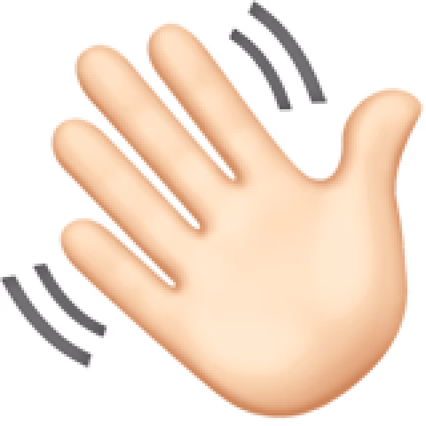 Waving hand emoji used as a notification icon.