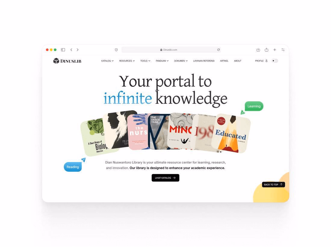 Dinuslib Library System portfolio preview